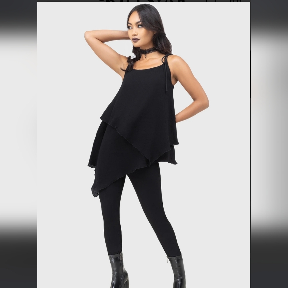Killstar Black Asymmetrical Top - Picture 4 of 8